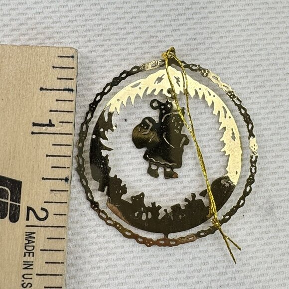 Vintage 12-Piece Brass Christmas Ornament Set Intricate 3-D Cutout Dimensional - Picture 9 of 15